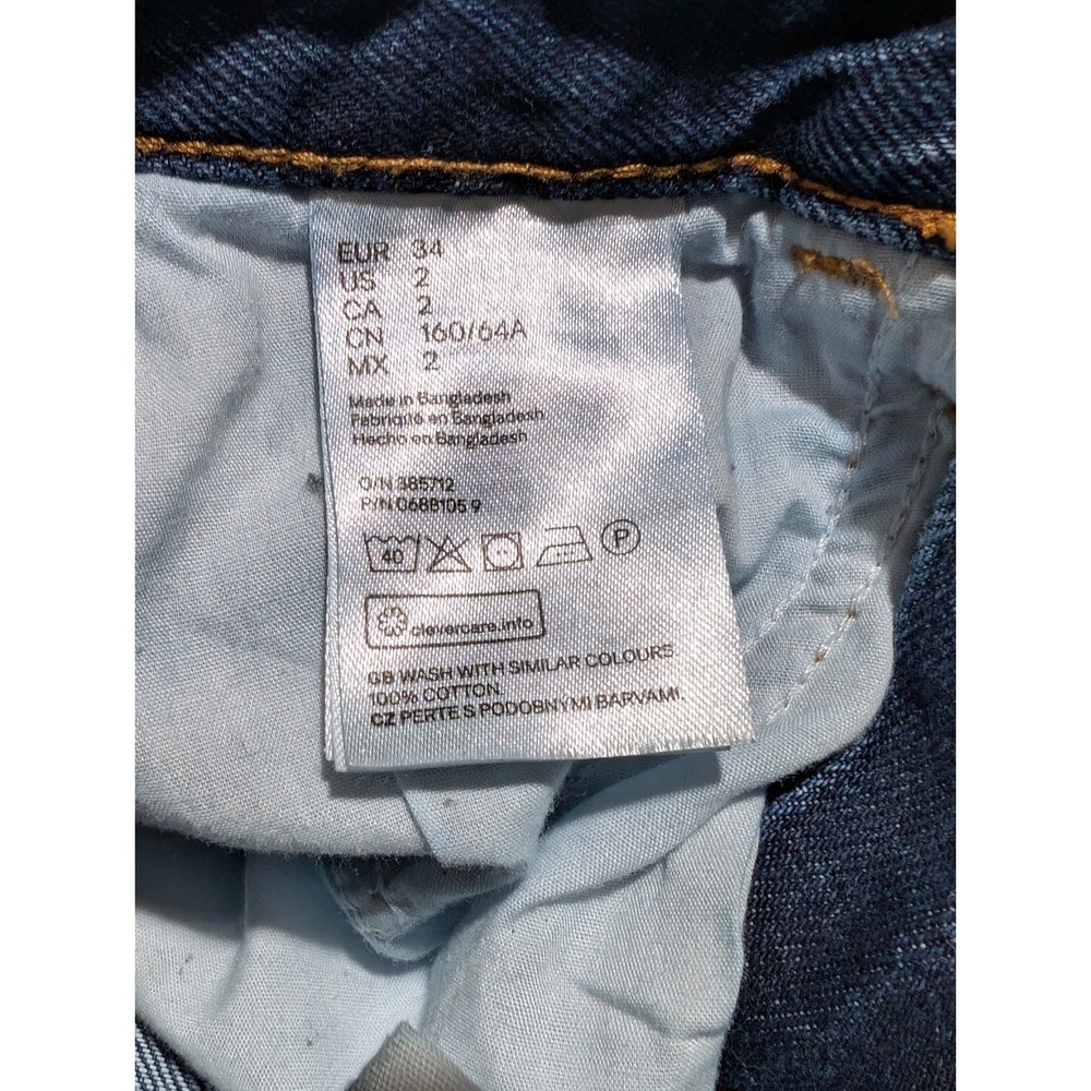 &Denim Distressed Cutoff Raw Hem Medium Wash Blue Jean Skirt Size 2 - Picture 3 of 5